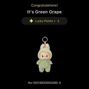 NIB-Labubu Macaron series, GREEN GRAPE from pop mart